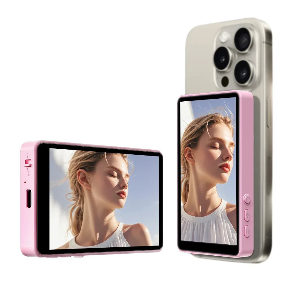Vlog Selfie Monitor Screen for iPhone & Android, 4K/1080p Magnetic Back Camera Vlog Monitor for YouTube TikTok Live Streaming - Buy Your Wish